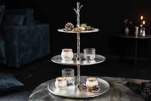 riess-ambiente Dekoetagere ABSTRACT 50cm silber in silber von Riess-Ambiente