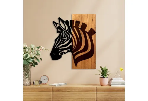 Elegantes Wandaccessoire aus Holz und Metall, 48 x 58 x 3 cm - Modernes Wandbehang für Jugendliche, kombiniert edles Holz und Metall für einen stilvollen Akzent in jedem Raum.