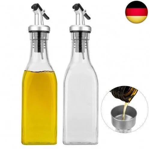 Ölflasche,Essig & Ölflasche Spender Set 200ml*2 Stück Glasflasche mit An