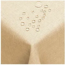 DecoHomeTextil Tischdecke Leinen Optik - Eckige Tischdecke in Leinen Optik, abwaschbar und wasserabweisend, ideal für stilvolle Tischdekoration in jedem Raum.