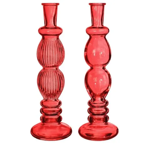 NaDeco Glasvase Bunt 'Florence' 2er Set in rot von NaDeco