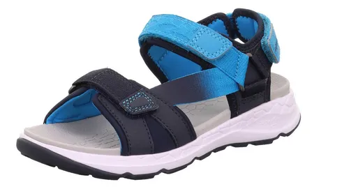 Superfit Criss Cross Sandale, Blau/Türkis 8040, 39 EU - Wanderschuhe mit atmungsaktivem Textilfutter für ein super Fußklima und 3 Klettverschlüssen für leichten Einstieg und Halt.