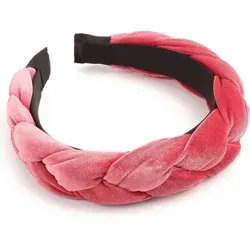 Stirnband Geflochten Samt Elastisch in Peach Pink - Das geflochtene Samt-Stirnband in Peach Pink überzeugt durch seine weiche Oberfläche und elastische Passform. Ideal für Fitness und Alltag – es hält Haare zuverlässig im Zaum und verleiht deinem Look einen eleganten Touch.