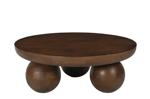 SIT Möbel Couchtisch Ø 90 cm | rund | Mango massiv, braun | B 90 x T 90 x H 30 cm | 14783-30 | Serie RONDURA