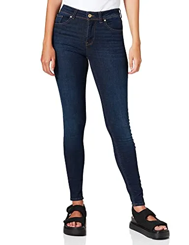 VERO MODA Damen Vmlux Mr Slim Ri347 Ga Noos Jeans - Klassische Slim Fit Jeans in Dark Blue Denim, ideal für jeden Anlass mit schmaler Beinöffnung und praktischen Taschen.