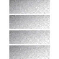 vidaXL Aluminium-Riffelbleche 4 Stk. Rutschfest 90x30 cm - Fußmatten aus rutschfestem Gummi, ideal für drinnen und draußen. Erhöhte Sicherheit durch rutschfeste Basis, perfekt für Haushalte mit Kindern oder älteren Personen.