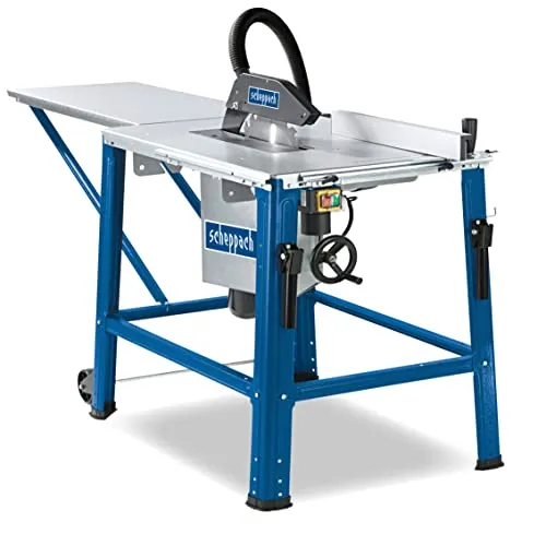 Scheppach Tischkreissäge HS120o mit Fahrvorrichtung | 2200W & 83mm Schnitthöhe - Sägen: Leistungsstarke Tischkreissäge mit 2200W, schwenkbar bis 45°, inklusive Tischverlängerung für präzise Schnitte und hohe Sicherheit durch Sägeblattschutz.