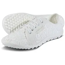 leguano amalfi bianco 43 - Elegante Halbschuhe für Damen - Schicke Halbschuhe mit einzigartigem Makramee-Muster und flexiblem Barfußgefühl. Ideal für Freizeit und Büro, vereinen Naturfeeling und Eleganz.