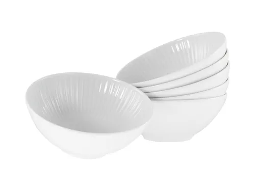 CreaTable Müslischale Valencia, 6-tlg Set aus elegantem Porzellan - Müslischalen Set für 6 Personen, mikrowellen- und spülmaschinengeeignet, im stilvollen Boho Chic Design, ideal für jeden Haushalt.