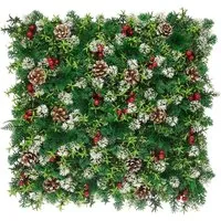 Produktbild KARAT Pflanzenwand Festive Dekorative Kunstpflanzenwand für Weihnachten 50 x 50 cm