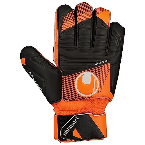 uhlsport Soft Resist+ Flex Frame Torwarthandschuhe - Torwarthandschuhe für Kunstrasen und Hartböden, mit herausragendem Grip durch SOFT RESIST-Latex und innovativer FLEX FRAME Technologie für optimale Fingerstabilisierung.