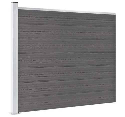 furnicato WPC Zaunelement 175x146 cm Grau - Ideal als Raumteiler für Garten und Terrasse. Langlebiges WPC-Material mit Holzmaserung, robust und einfach zu montieren. Flexibles Design für verschiedene Aufbauvarianten.