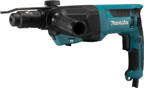 Makita HR2670FT Akku-Kombihammer - Bohrmaschinen: Kompakter Kombihammer mit 800 W, ideal für vielseitige Anwendungen in Beton. Mit SDS-Plus Kompatibilität und Schnellwechselbohrfutter für effizientes Arbeiten.