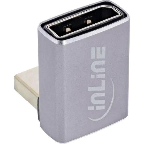 InLine DisplayPort 1.4 Adapter, 90° unten gewinkelt, DP Stecker zu Buchse, 8K-kompatibel, 17291F