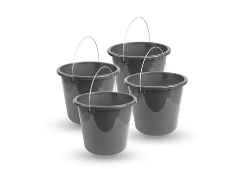 ProHome Putzeimer Kunststoffeimer Metallbügel, (4-tlg., 5 Liter), Eimer stapelbarer Haushaltseimer BPA-frei, Made in EU - Kunstsotff