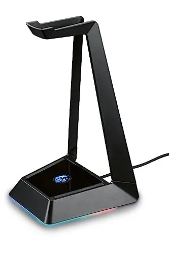 Silvercrest Gaming-Headset-Halter mit RGB-Beleuchtung, USB-Hub und Kompatibilität mit allen Headsets