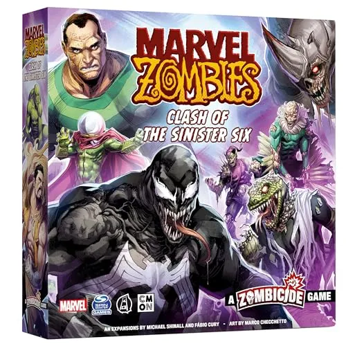 Marvel Zombies Clash of The Sinister Six Expansion – Strategie-Brettspiel, kooperatives Spiel für Kinder und Erwachsene, Zombie-Brettspiel, ab 14 Jahren, 1–6 Spieler, 90 Minuten Spielzeit, hergestellt