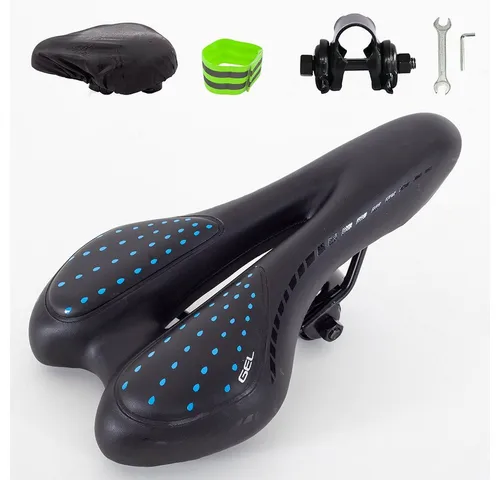 Melko Fahrradsattel Fahrradsattel Ergonomischer MTB Gel Sitz Anti-Rutsch Belüftung (Stück, 5-tlg., Stück), Atmungsaktiv - mit Schlitz