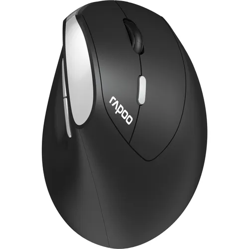 Rapoo EV250 Kabellose ergonomische Maus, schwarz - Präzise 1600 DPI, 10m Reichweite, ideal für Büro und Home Office mit 9 Monaten Batterielaufzeit