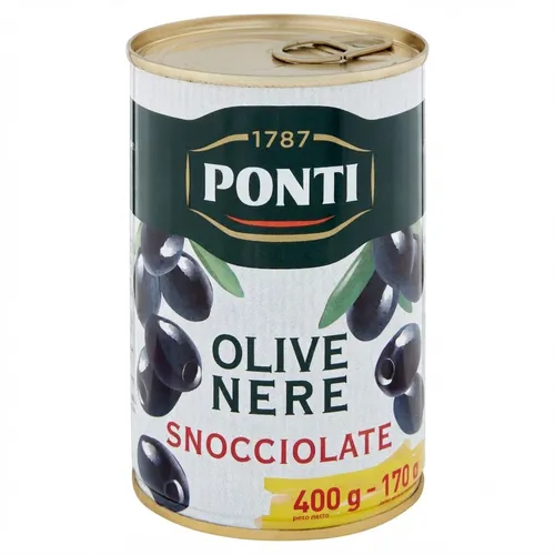 OLIVE NERE SNOCCIOLATE PONTI 400 GR.