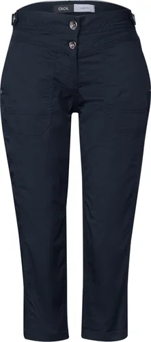 Cecil Caprihose in Dunkelblau - W29/L22 - Stoffhosen mit regulierbarem Bund und praktischen Taschen, ideal für lässige Sommerlooks.