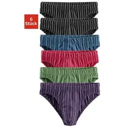 le jogger® Slip (Packung, 6-St) mit bunten Streifen, Größe M - Herrenunterhosen mit elastischem Bund für optimalen Tragekomfort, aus hochwertigem Jersey-Material für eine bequeme Passform.