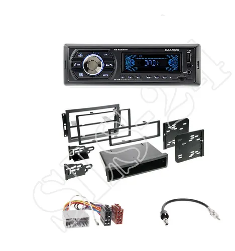 Caliber RMD050DAB-BT + Chrysler / Jeep 2-DIN Blende mit Fach + ISO-Adapter-SET
