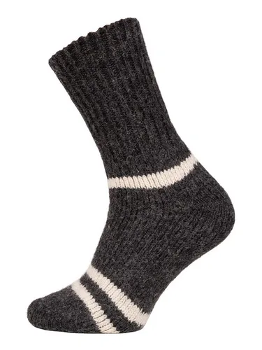 HomeOfSocks Socken 95% Wollsocken Alpaka Streifen Design Krempelbar Extra dicke und strapazierfähige Socken mit 95% Wolle Alpakawolle