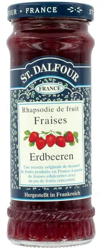 St. Dalfour Fruchtaufstrich Erdbeere 280g - Marmelade & Konfitüre, nach französischem Originalrezept hergestellt, ideal als Brotaufstrich oder Beilage zu Wild und Geflügel.