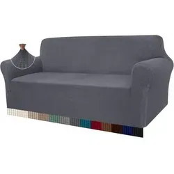 Sofabezug Jacquard Stretch für 3-Sitzer Sofa in Grau - Sofabezug Jacquard Stretch für 3-Sitzer Sofa in Grau – verwandle dein Wohnzimmer mit stilvollem Schutz! Der elastische Bezug passt sich perfekt an und bietet 360°-Schutz vor Kratzern und Schmutz. Pflegeleicht und langlebig!