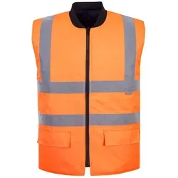 Portwest Warnschutz-Wendeweste 5XL, Orange - Sicherheitswesten mit hoher Sichtbarkeit, gefüttert für Wärme und ideal für den Einsatz bei schlechten Lichtverhältnissen. Kombinierbar mit S468 für optimalen Schutz.