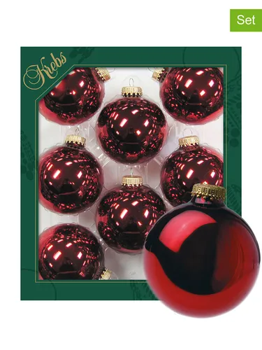 Krebs Glas Lauscha Rosenrot glänzend 7cm Glaskugeln uni