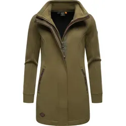 Ragwear Damen Sweat-Übergangsmantel Letrice Bonded Olive Gr. XXL - Funktionsjacken – Windabweisender Sweat-Mantel mit hohem Kragen, ideal für Übergangszeit und Outdoor-Aktivitäten, bietet Komfort und feminine Passform.