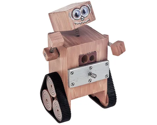 matches21 HOME & HOBBY Spitz-Roboter Holz Bausatz ab 12 Jahren Holzbaukasten