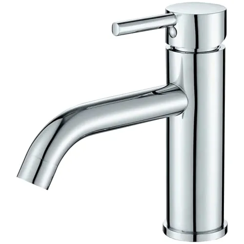 VALAZ Wasserhahn Bad Verchromt | Einhebelmischer für Waschbecken - Touch-On-Wasserhahn für Badezimmerwaschbecken, elegantes Design mit Wassersparer für effizienten Wasserverbrauch und einfache Installation.