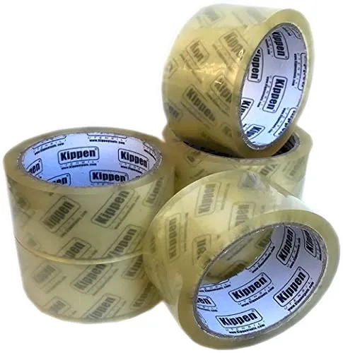 kippen 9004T1 – Packung mit 6 Rollen Klebeband, transparent, 50 m x 48 mm.