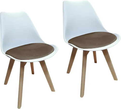 2er Set Skandinavische Design-Stühle mit Sitzpolster