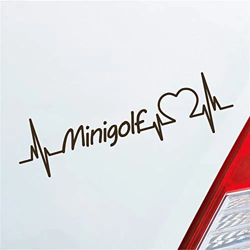 Hellweg Druckerei Auto Aufkleber Minigolf Herzschlag Ballsport Golf Schläger Sport Liebe Sticker Heckscheibenaufkleber