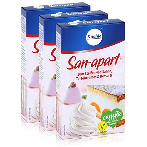 Küchle San-apart 125g - Zum Steifen von Sahne,Tortencremes & Desserts (3er Pack)
