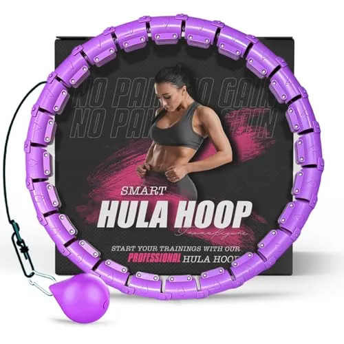 Active 100 Gewichteter Hula Hoop, Infinity Smart Hula Hoops mit 16 Knoten, 360 Grad Auto-Spinning Ballmassage, Infinity Hoop für Erwachsene, Fitnessgerät zur Gewichtsabnahme