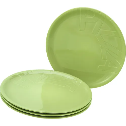 CreaTable 21670 Gourmet Pizzateller Set in grün von CreaTable