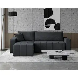 BEAUTYSOFA Ecksofa MORI 250cm in schwarz von Beautysofa
