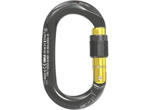 Climbing Technology Karabiner OVX SG - Ovaler Karabiner in Anthrazit/Senfgelb - Karabiner für Bergsteigen und Klettern, leichtes heißgeschmiedetes Aluminium, optimal für Selbstsicherung und Rettungsmanöver, Catch-Free-Verschluss für einfaches Ein- und Ausklinken.