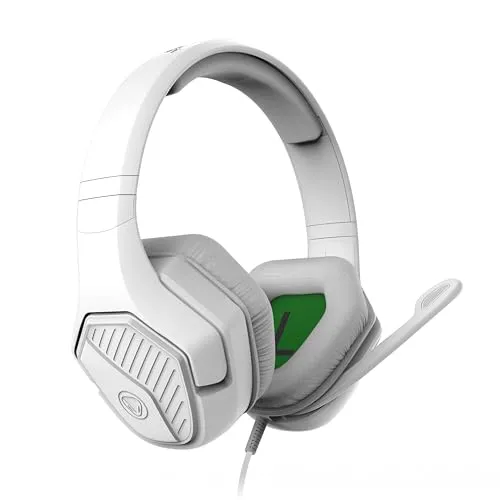 Snakebyte Xbox Gaming-Headset - Weiß, Offiziell lizenziert - Xbox Series X & S Headset mit 50MM Audio-Treiber für klaren Sound, geräuschisolierenden Over-Ear Polstern und 5 Jahren Garantie – ideal für stundenlanges Gaming.