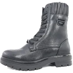 Tom Tailor Damen Halblange Stiefel 4290513 in Black, 38 EU - Wanderschuhe mit blockabsatz und robustem Kunstleder, ideal für stilvolle Outdoor-Abenteuer.