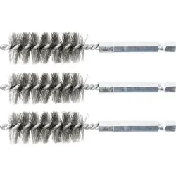BGS Stahlbürste 18 mm Antrieb Außensechskant 6,3 mm (1/4 Zoll) 3 teilig