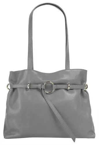 Samantha Look Handtasche Damen 021323 grau - Elegante Leder Handtasche für Damen mit zweigeteiltem Hauptfach und praktischem Smartphonefach. Perfekt organisiert und stilvoll im Alltag!