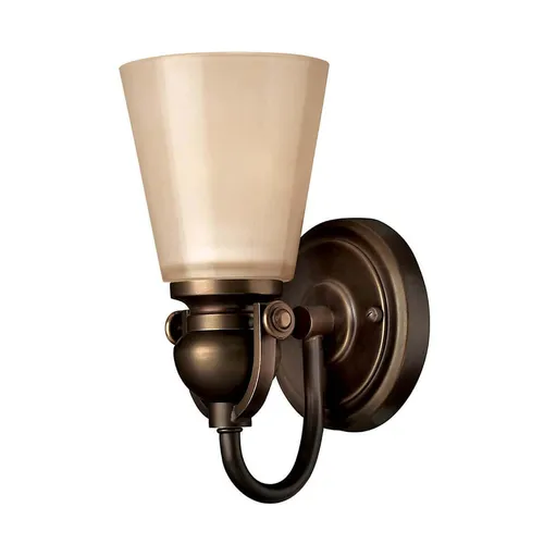 Mayflower 1-flammige Wandleuchte - Alte Bronze - Elegante Wandleuchte in Olde-Bronze-Optik mit einzigartigem Bernsteinglas, ideal für stilvolle Innenräume. Perfekt für gemütliche Beleuchtung und authentisches Flair.
