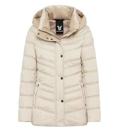 FUCHS SCHMITT Steppjacke Damen Gr. 48, grau - Funktionsjacke mit modischem Design und abnehmbarer Kapuze, ideal für kalte Tage. Po-bedeckend und leicht, perfekt für Ausflüge oder den Arbeitsweg.