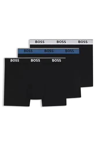 BOSS Boxershorts (3er Pack) aus bequemer Stretch-Baumwolle, schwarz, Größe L - Hochwertige Boxershorts aus elastischem Material für optimalen Tragekomfort. Ideal für den Alltag und körpernahe Passform. Pflegeleicht und maschinenwaschbar.